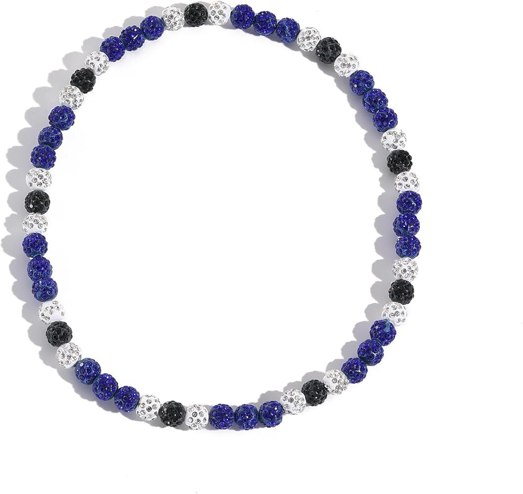 Rhinestone Baseball Necklace for Men Women,Inspired Baseball Beaded Necklace Unisex Bling Basebal... | Amazon (US)