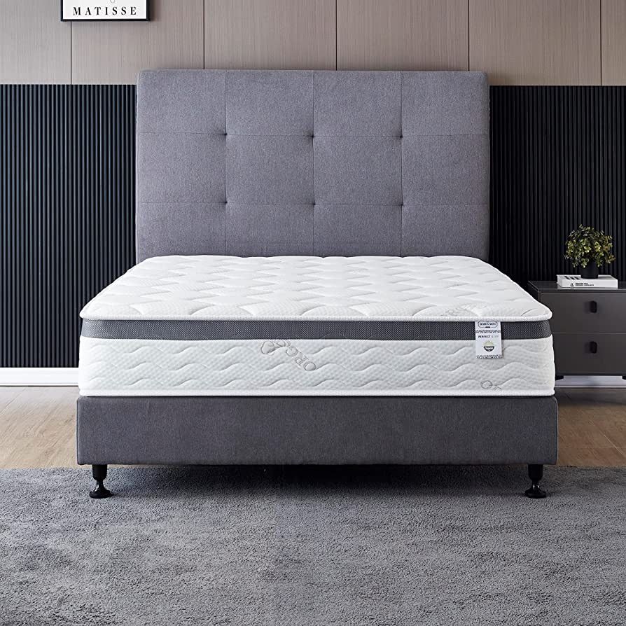 King Size Mattress - 10 Inch Cool Memory Foam & Spring Hybrid Mattress with Breathable Cove - Com... | Amazon (US)