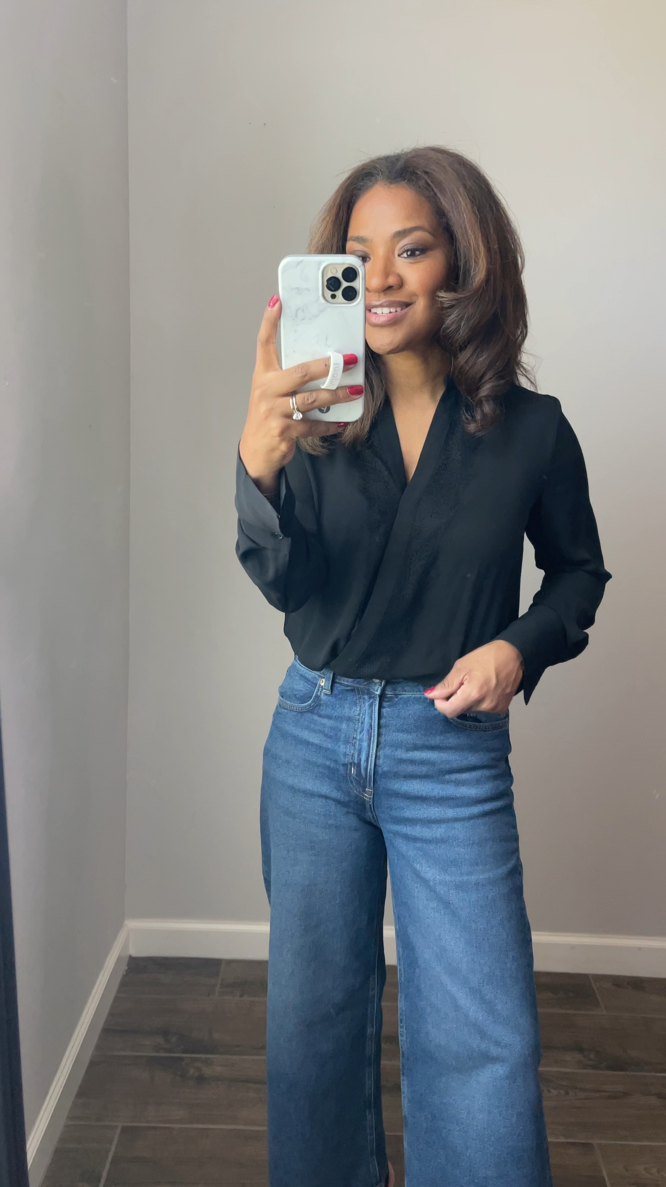 My top is actually a bodysuit! I adore the lace detail. Feels very high end. Not see through. Wearing a small. Jeans are a size 4 

#LTKFindsUnder100 #LTKFindsUnder50 #LTKSeasonal