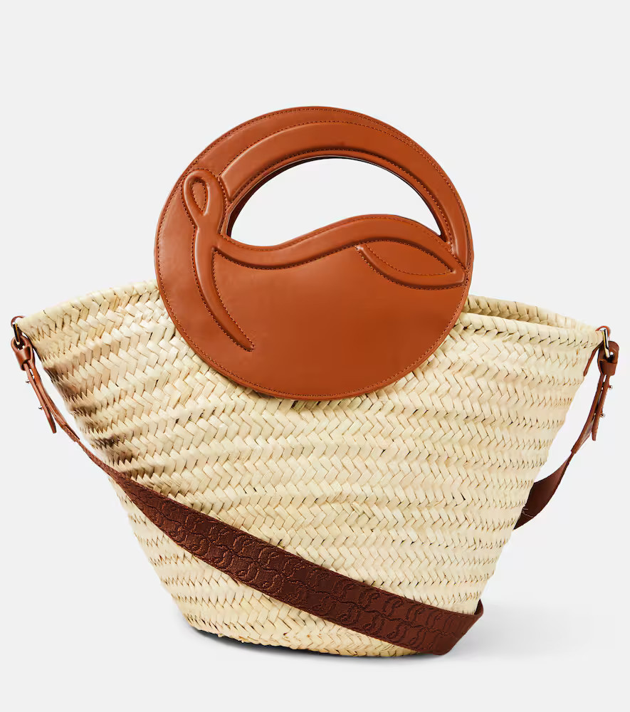 Christian Louboutin Biloumoon straw and leather basket bag | Mytheresa (INTL)
