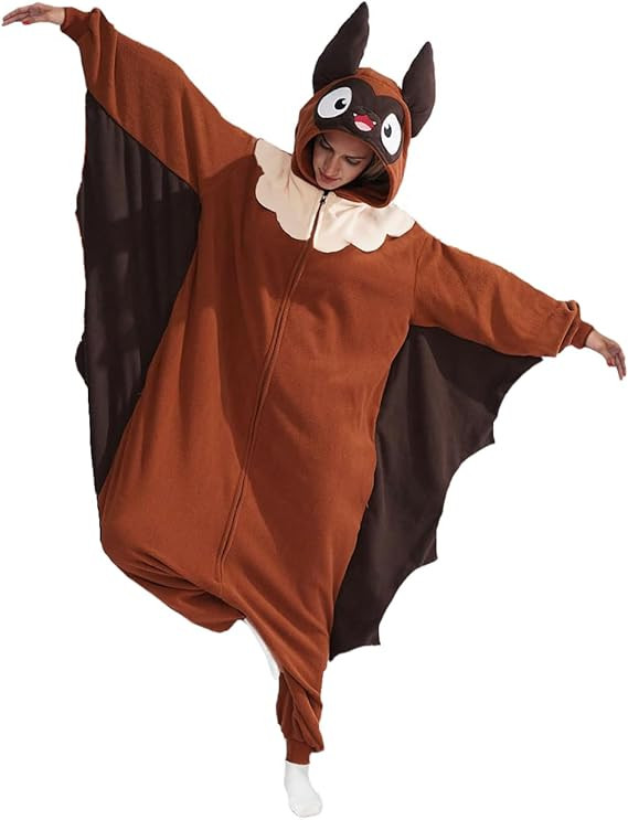 vavalad Adult Bat Onesie Pajamas Bat Halloween Costume Cosplay Onesie Women Men | Amazon (US)