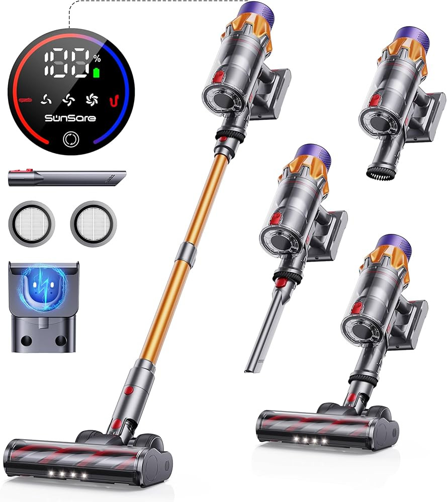 Cordless Vacuum Cleaner, 550W 45Kpa Cordless Vacuums with Touch Screen, Up to 60Mins, Wall Mount ... | Amazon (CA)