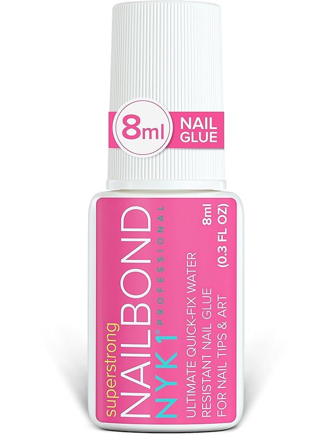 Super Strong Nail Glue For Nail Tips, Acrylic Nails and Press On Nails (8ml) NYK1 Nail Bond Brush... | Amazon (US)
