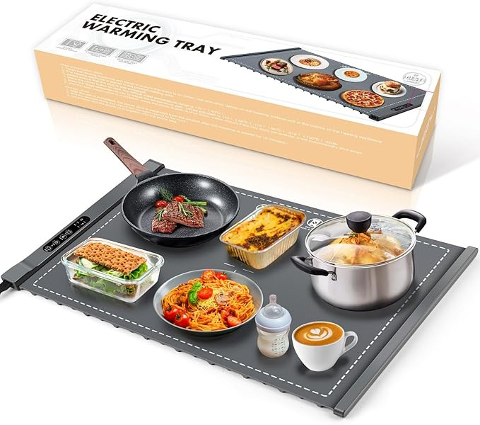 Food Warming Mat - Party Food Warmer, Portable Electric Warming Tray, 3-speed Temperature Adjustm... | Amazon (US)