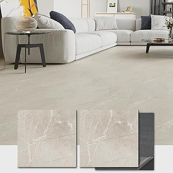 12x12 Self Adhesive Vinyl Flooring, 20 Chauny Marble Peel & Stick Tiles for Kitchen & Bedroom, Co... | Amazon (US)