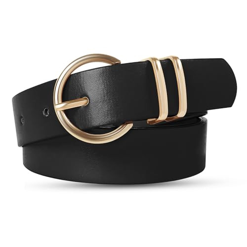 HSHKJ Womens Belts Fashion Ladies Belt for Jeans Pants and Dress Belt with Gold Buckle Women Belts for Women Medium Size Woman Belts | Amazon (US)