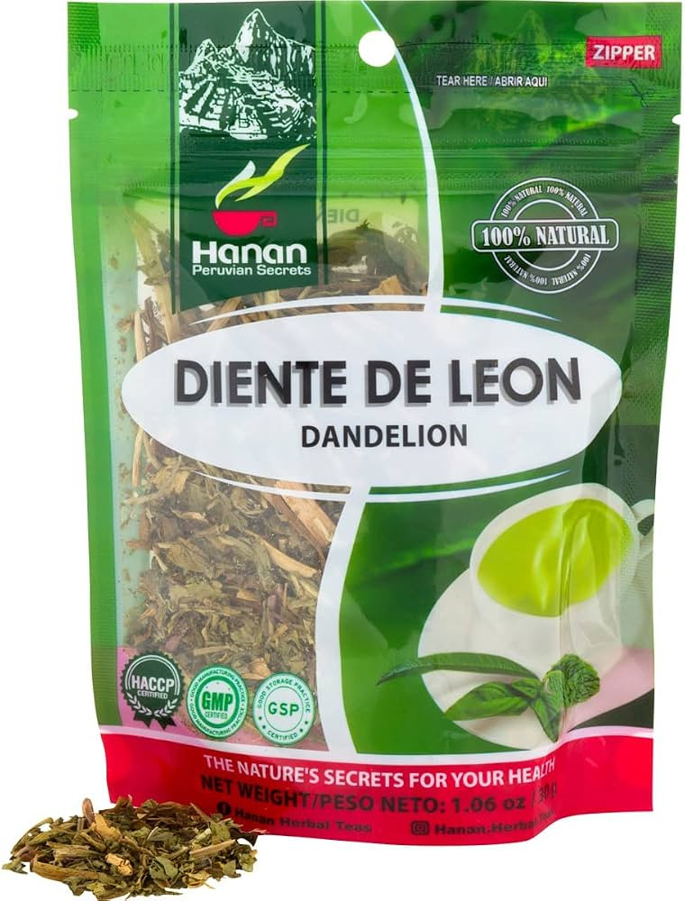 Hanan Dandelion Loose Leaf Tea (Diente de Leon) – Herbal Tea 1.1 oz (30 g) Dandelion Leaves fro... | Amazon (US)