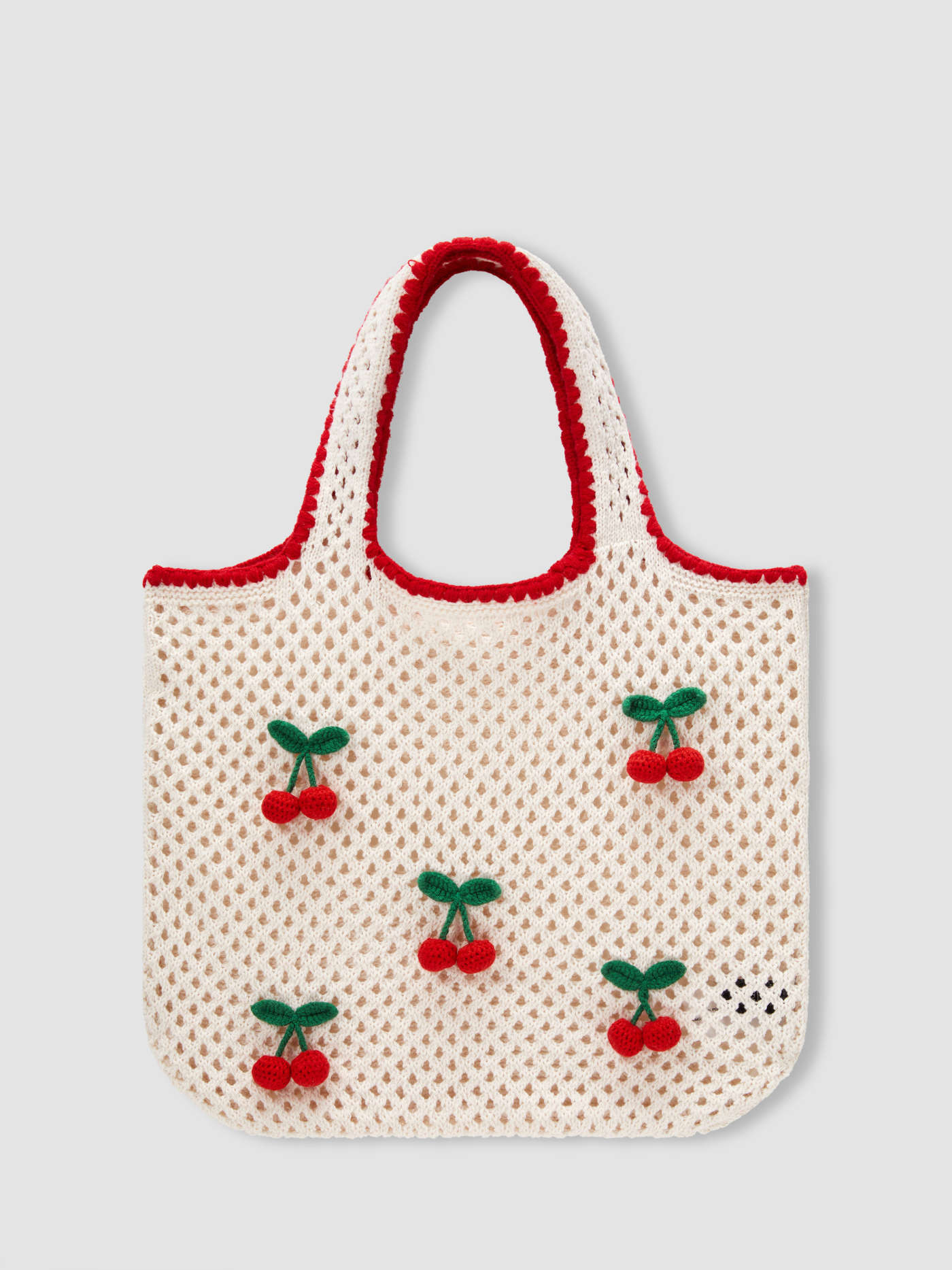 TWO-TONE CHERRY KNIT SHOULDER BAG... | Cider