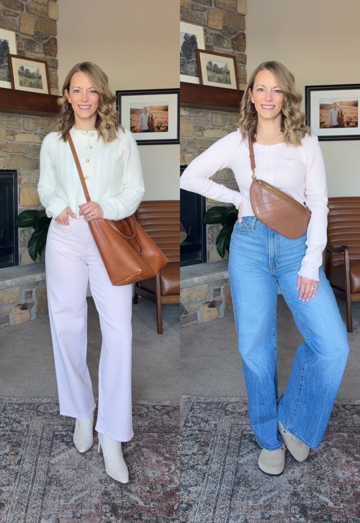Love these transitional spring pieces! The pants on the left are the sailor denim, now available in straight leg!

#LTKWorkwear #LTKootd #LTKgrwm