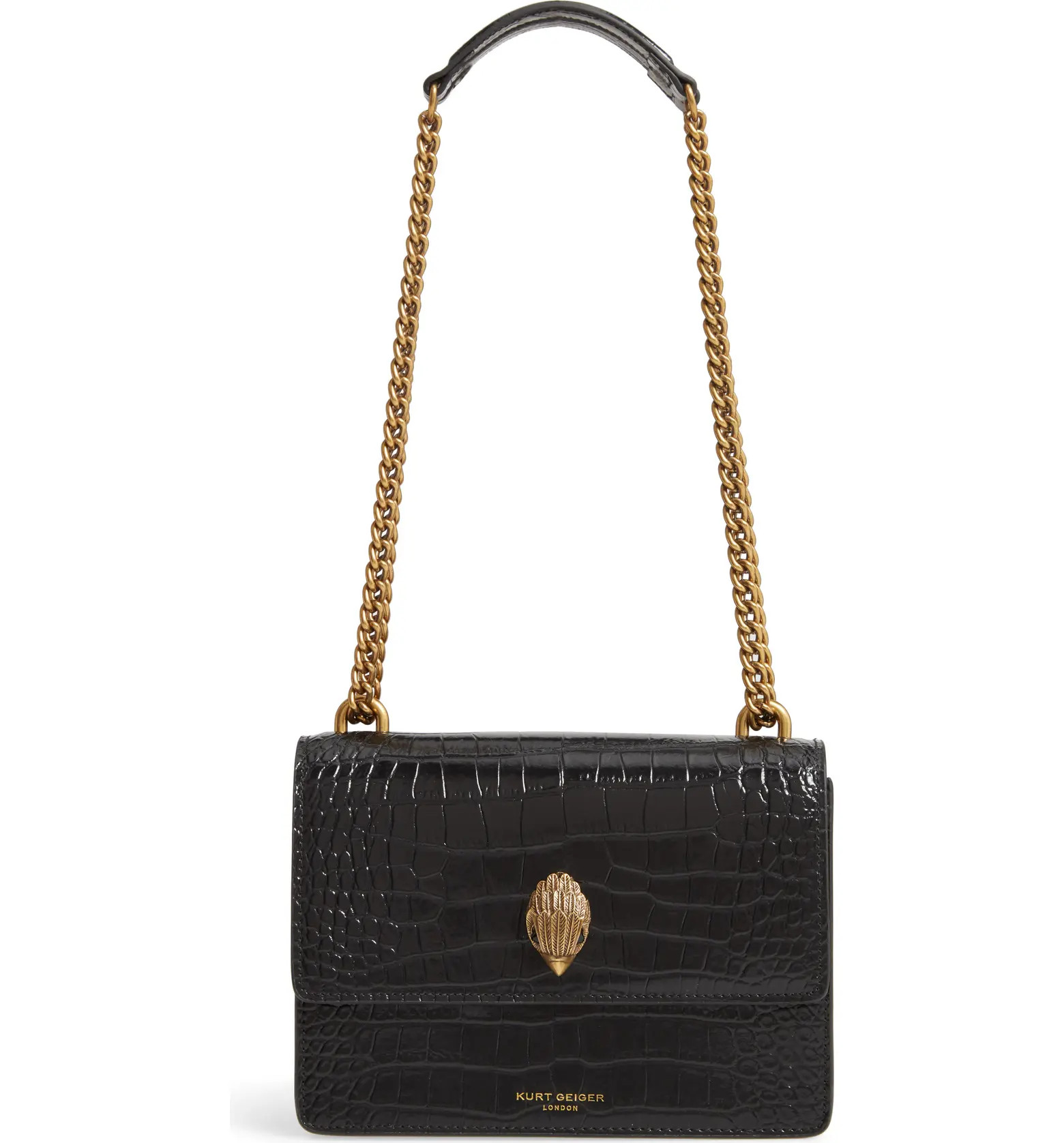Kurt Geiger London Shoreditch Crocodile Embossed Leather Crossbody Bag | Nordstrom | Nordstrom