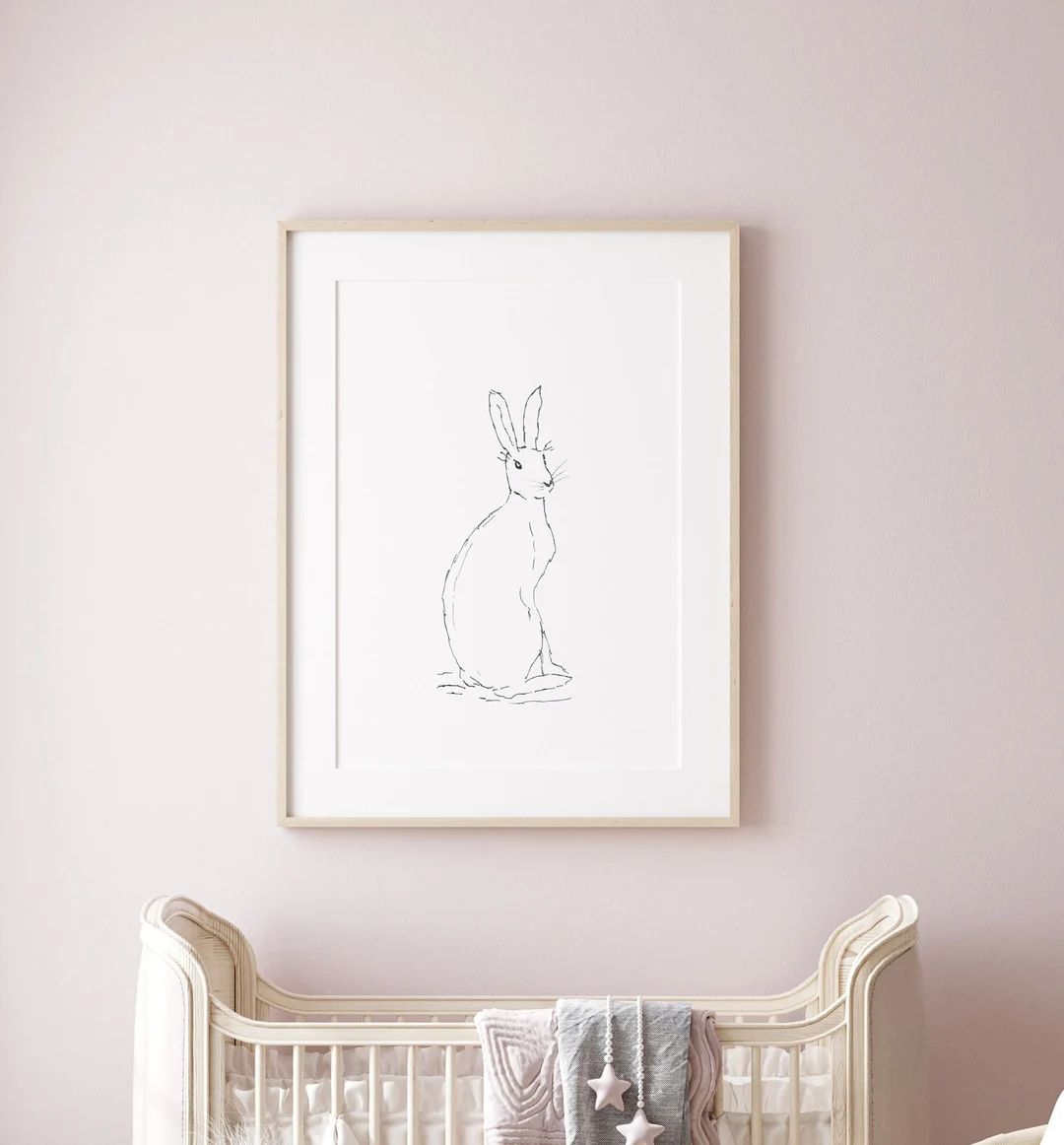 Rabbit Art Print | Bunny Nursery Wall Art | Nursery Decor | Nursery Prints | Hare | Rabbit Art Ki... | Etsy (US)
