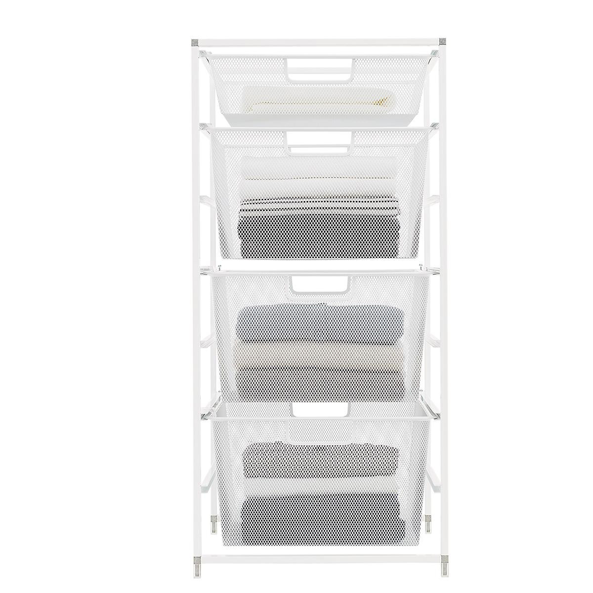 Elfa White Mesh Narrow Drawer Solution | The Container Store