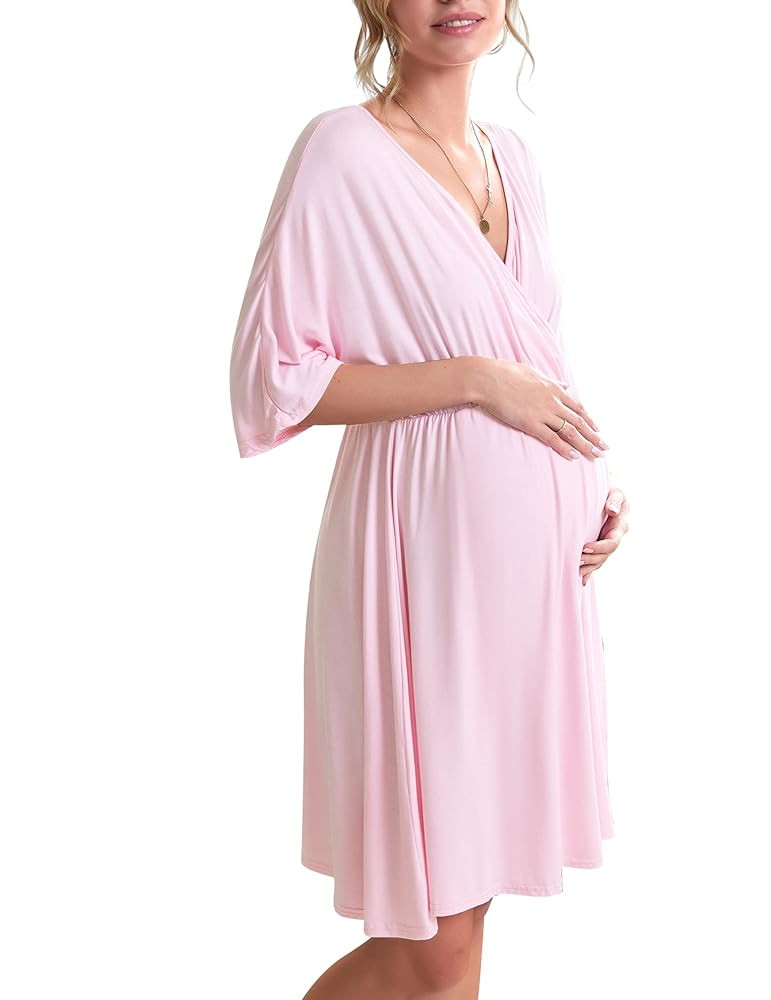 Ekouaer 3 in 1 Labor/Delivery/Hospital Gown Maternity Dress Nursing Nightgown Sleepwear for Breas... | Amazon (US)