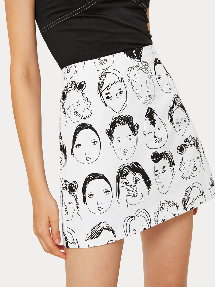 Figure Print Skirt | SHEIN