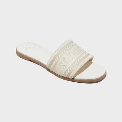 Women's Nat Slide Sandals - A New Day™ Cream 7 | Target