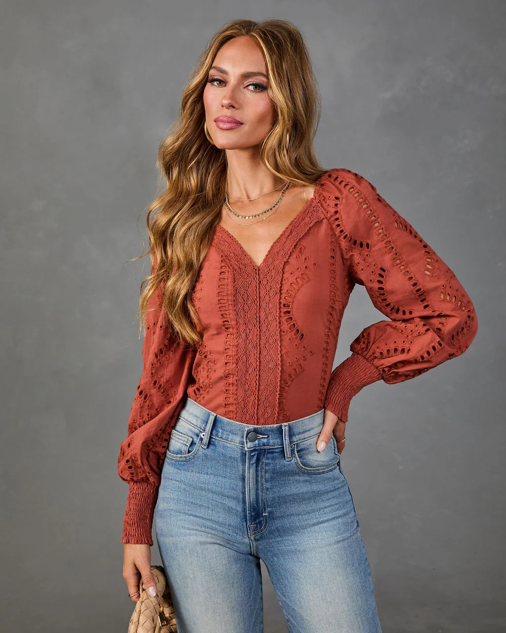 Gentle Whisper Cotton Eyelet Lace Blouse | VICI