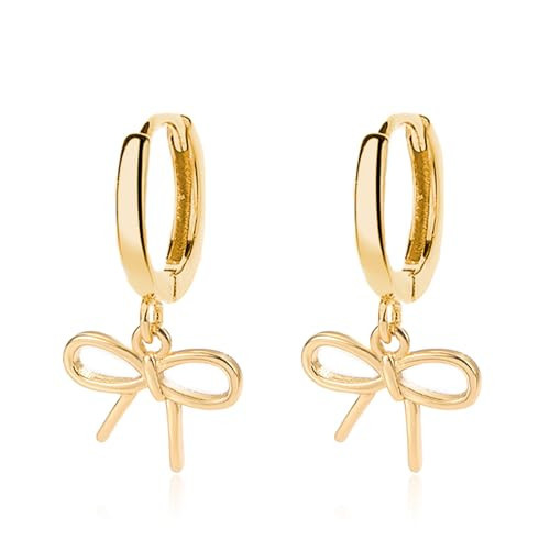 Gold Bow Earrings for Women Dainty Minimalist Pearl Ribbon Stud Earrings Bridal Wedding Jewelry Gifts | Amazon (US)