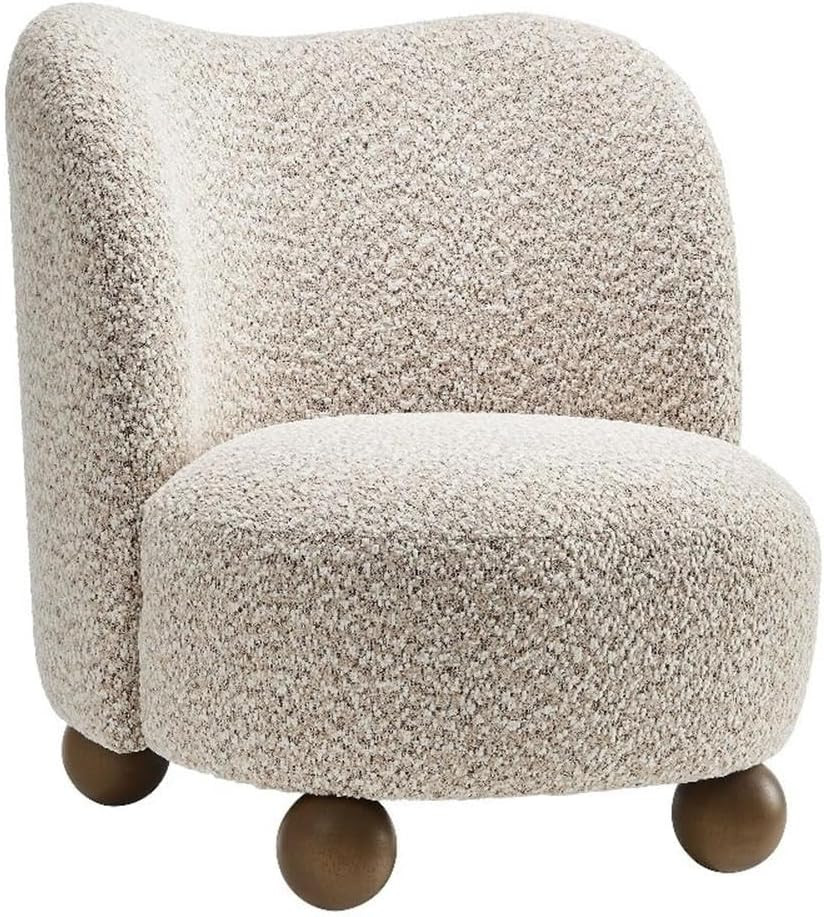 Modway Monroe Boucle Accent Chair in Coral Walnut - Upholstered Fabric Barrel Chair - Comfy Teddy... | Amazon (US)