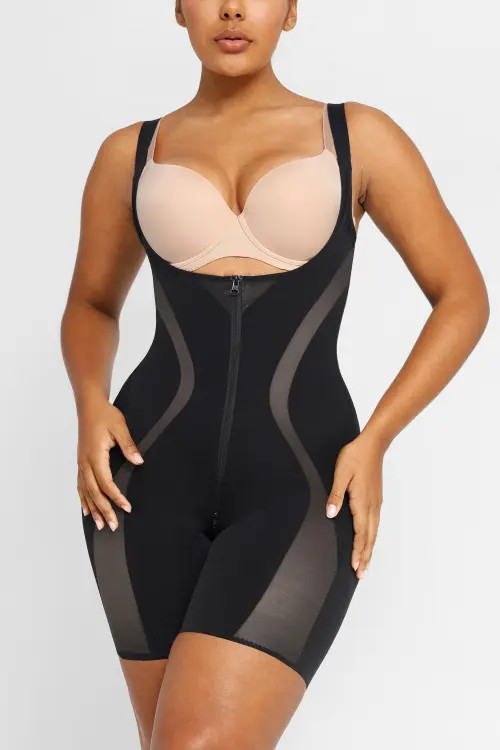 Shapellx Curve Code X Comfy Sculpting Bodysuit in Onyx Black at Nordstrom, Size 4X-Large | Nordstrom