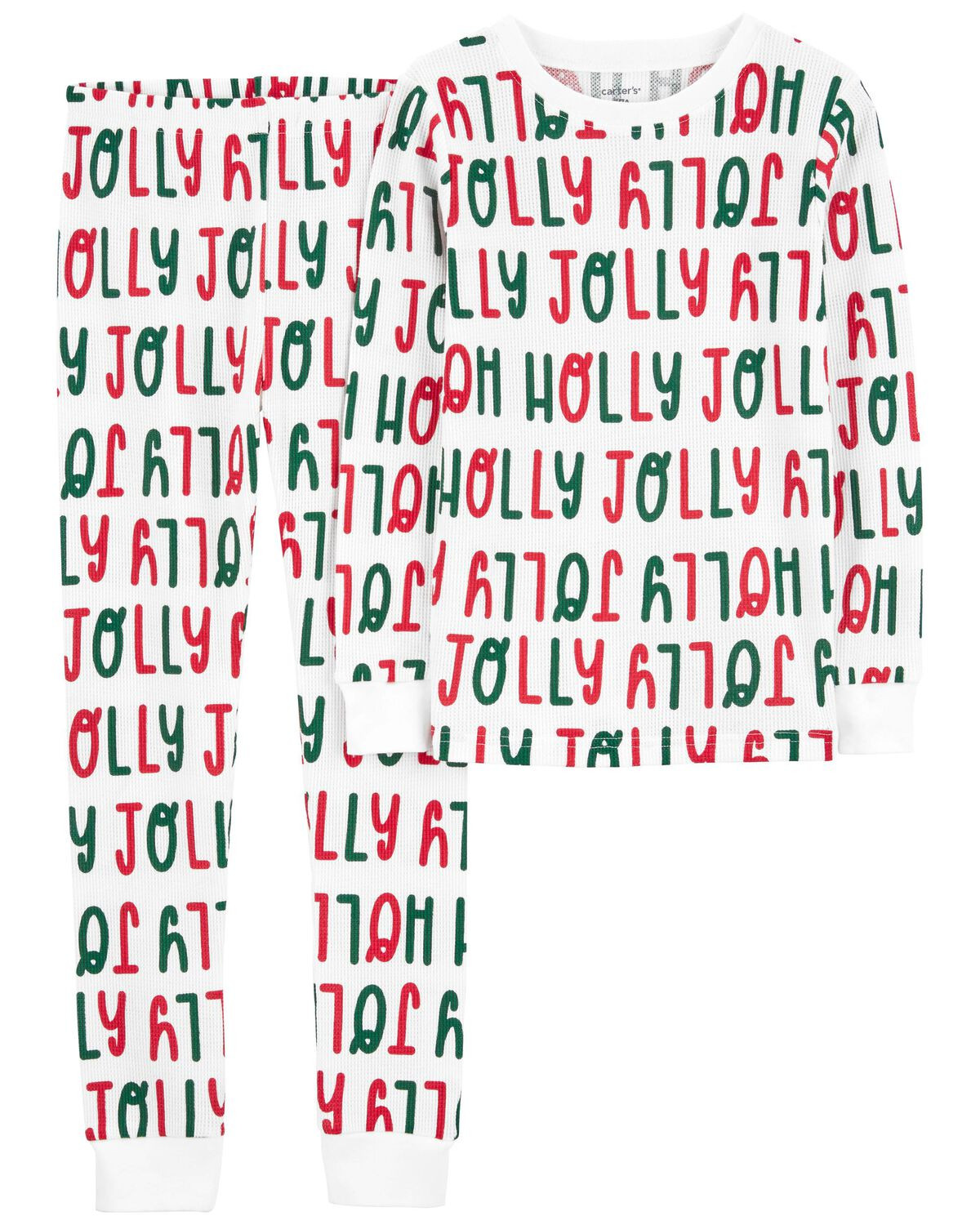 Multi Kid 2-Piece Holly Jolly Thermal Pajamas | carters.com | Carter's