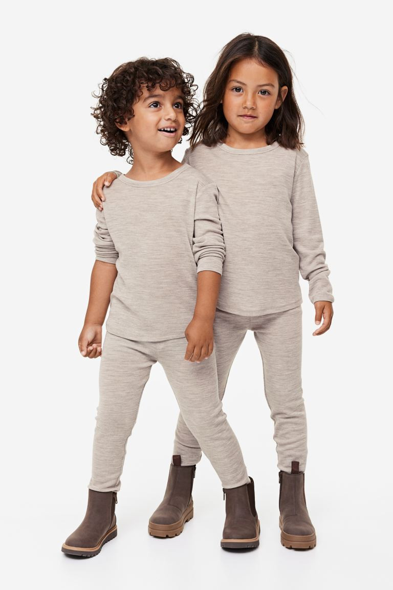 Ensemble 2 pièces en laine - Beige chiné - ENFANT | H&M FR | H&M (FR, IT, ES, PT, BE)