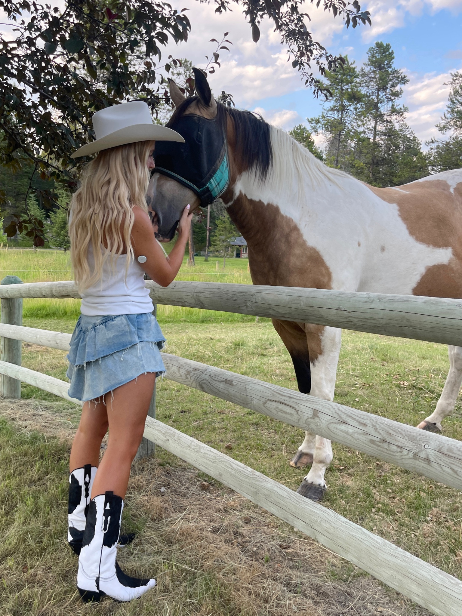 Cowboy boots. White Stetson cowboy hat. Denim skirt 

#LTKFind #LTKshoecrush