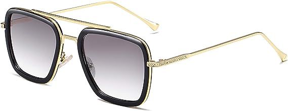 SOJOS Polarized Sunglasses for Men Women Retro Aviator Square Goggle Classic Alloy Frame HERO SJ1... | Amazon (US)