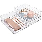 STORi SimpleSort 3-Piece Stackable Clear Drawer Organizer Set | 9" x 6" x 2" Rectangle Trays | Wi... | Amazon (US)