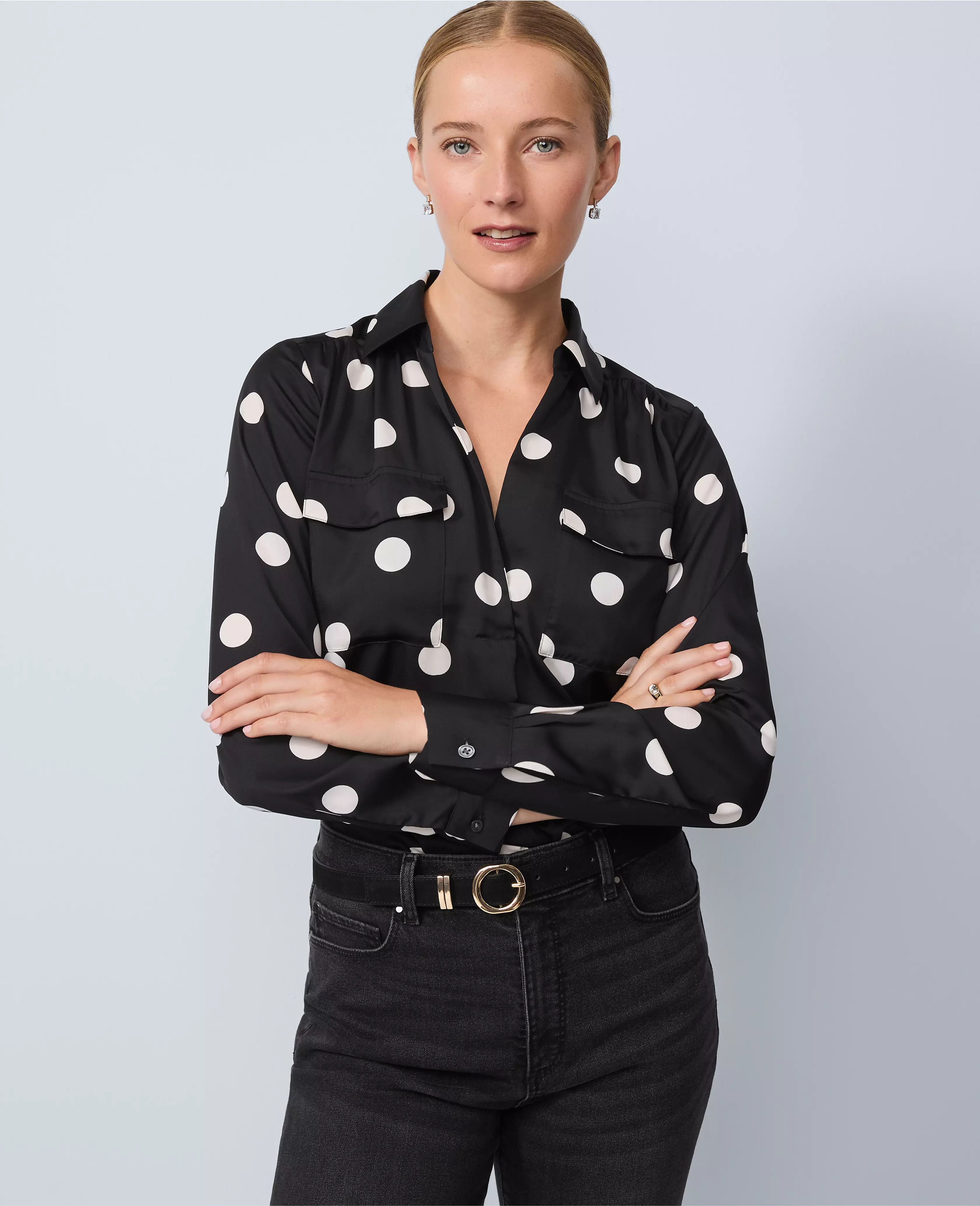 Dotted Camp Shirt | Ann Taylor