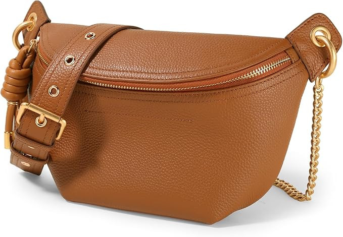 Genuine Leather Waist Packs for Women, Fashion Fanny Pack Belt Bag, Luxury Designer Trendy Crossb... | Amazon (US)