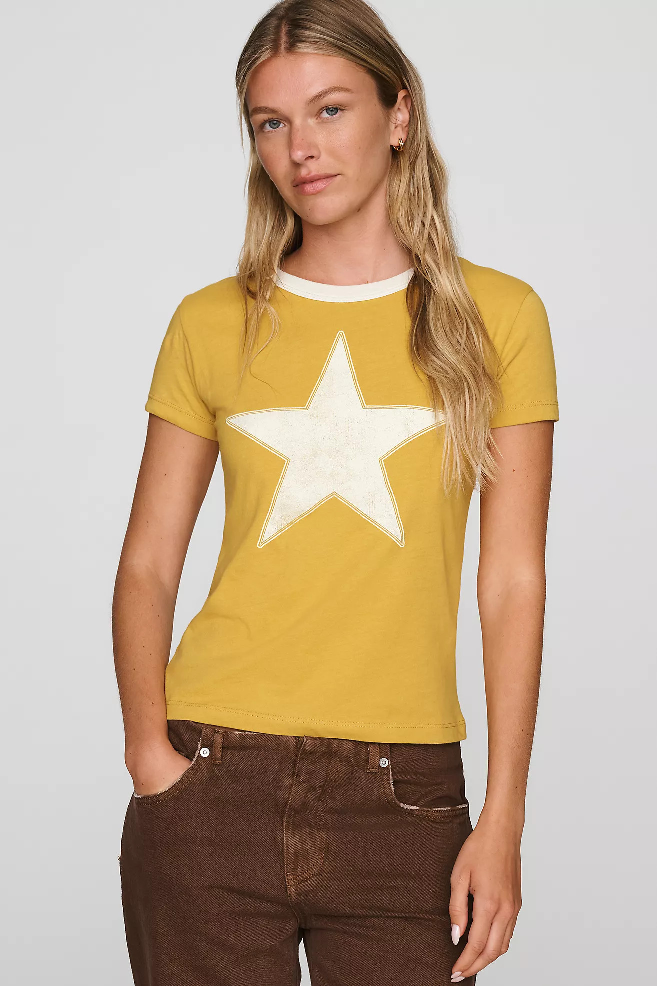 Letluv Star Short-Sleeve Ringer Crew-Neck Tee | Anthropologie (US)