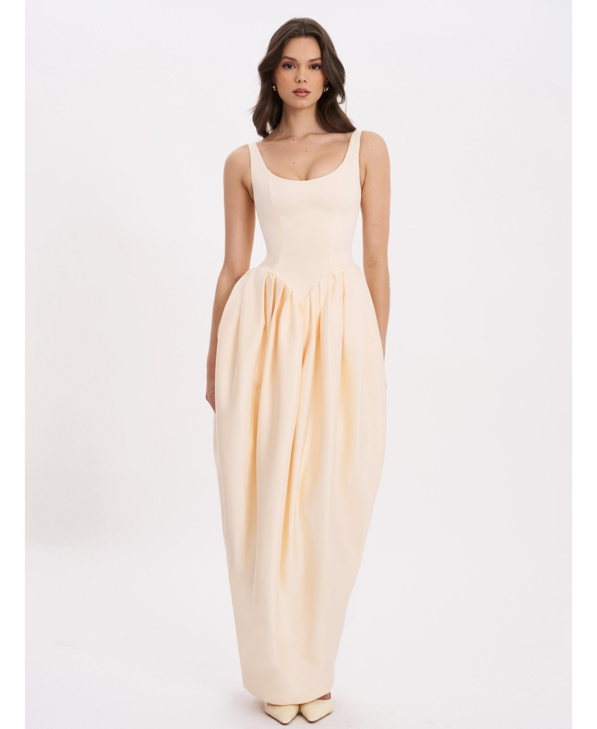 Miss Circle Women's Udana Butter Yellow Drop Waist Tulip Gown - Butter yellow | Macy's