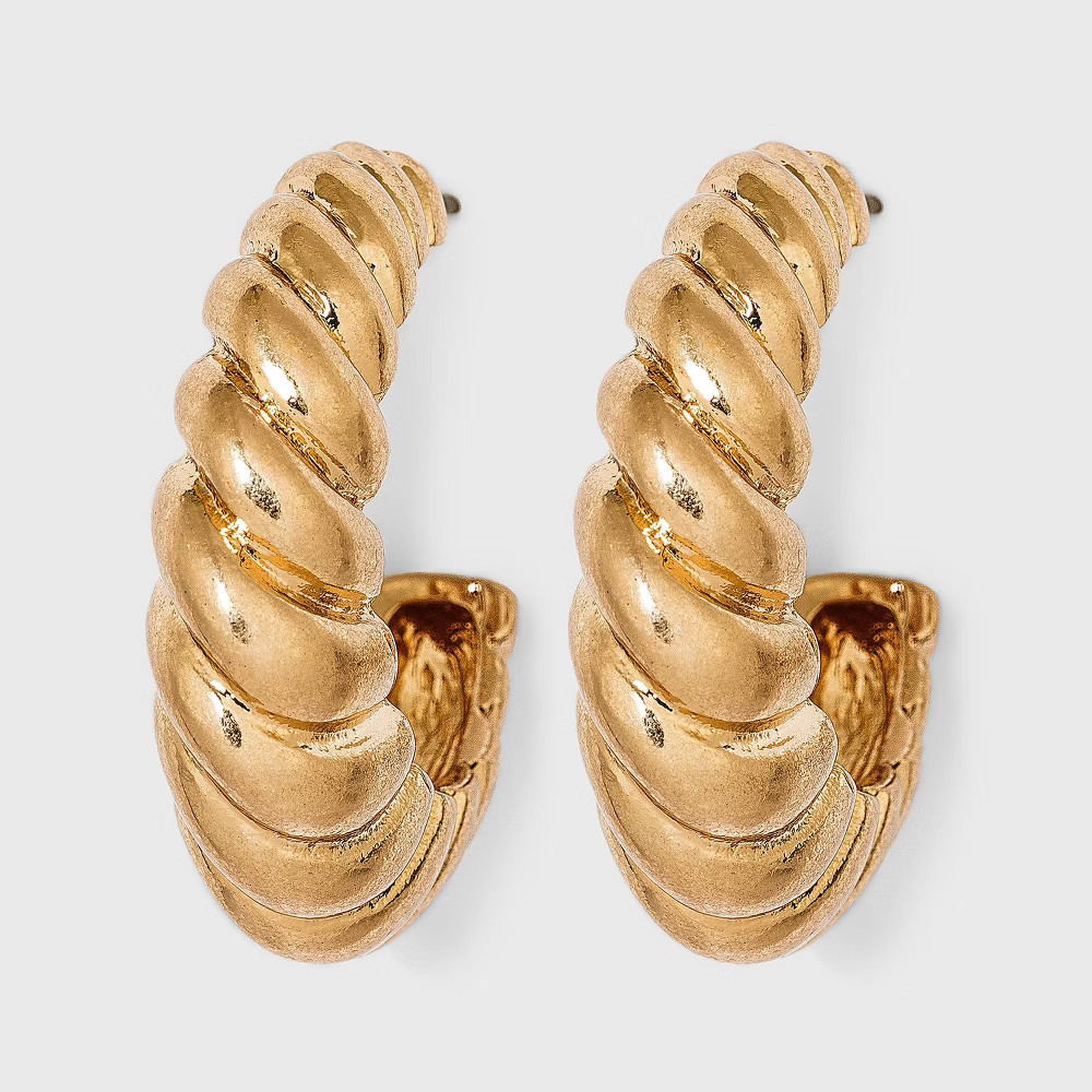 Shrimp Hoop Earrings - Universal Thread Worn Gold | Target