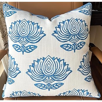 Kanishka Floral Printed Decorative Square Accent Throw Pillow Cover - Decor for Living Room, Sofa... | Amazon (US)