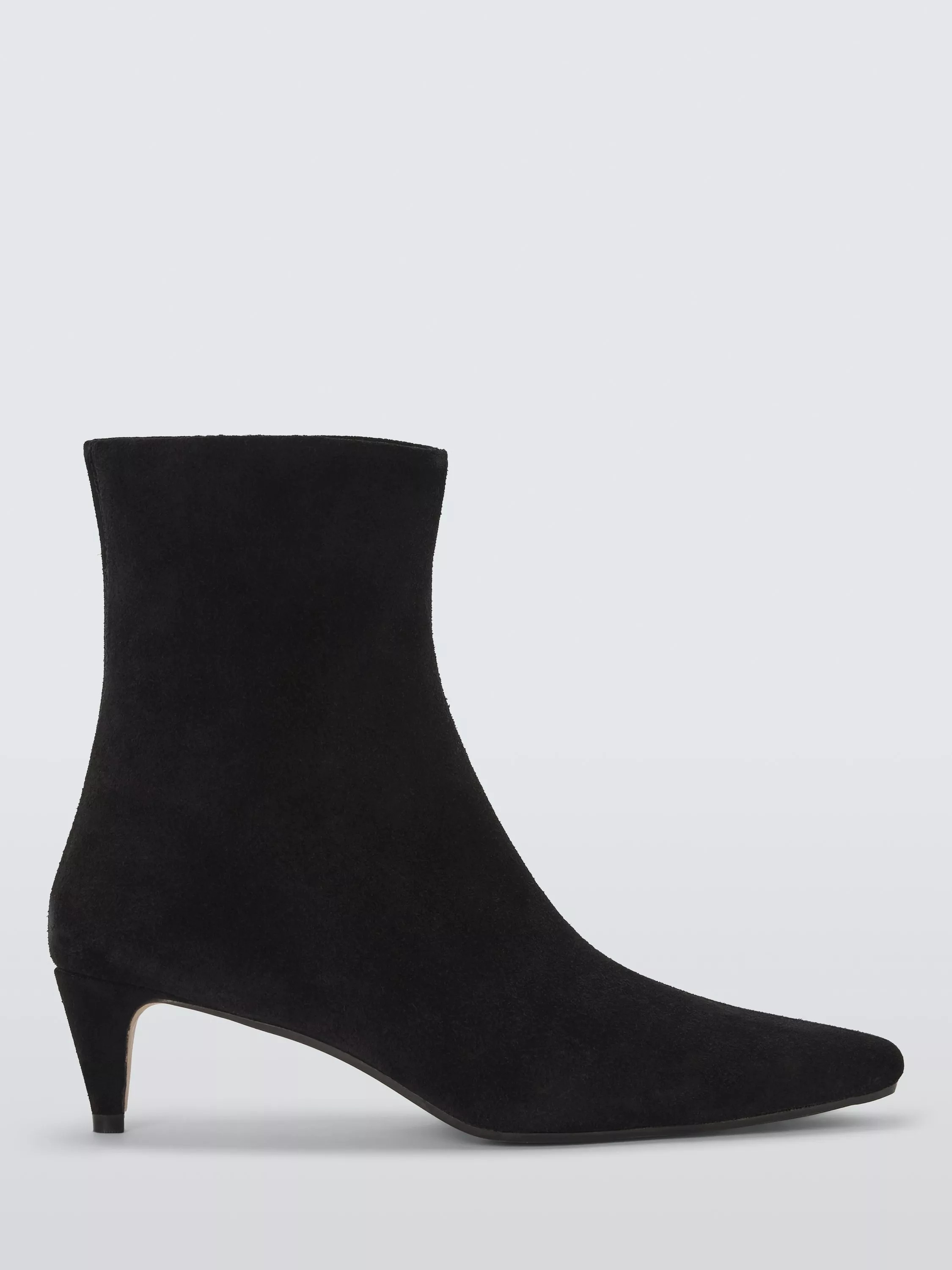 John Lewis Orkney Suede Chisel Toe Dressy Ankle Boots, Black | John Lewis (UK)