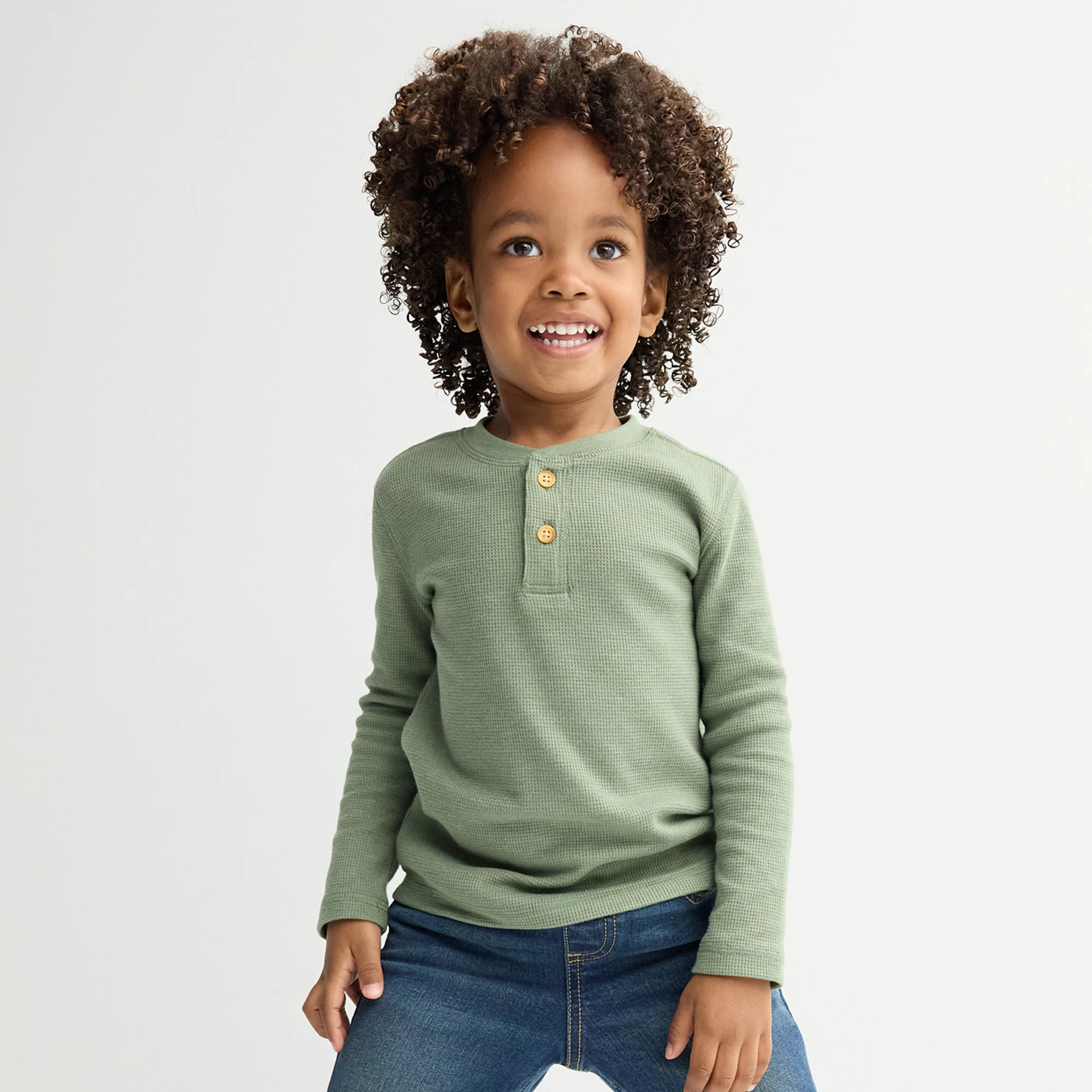 Toddler Boys Jumping Beans® Long Sleeve Thermal Henley Tee | Kohl's