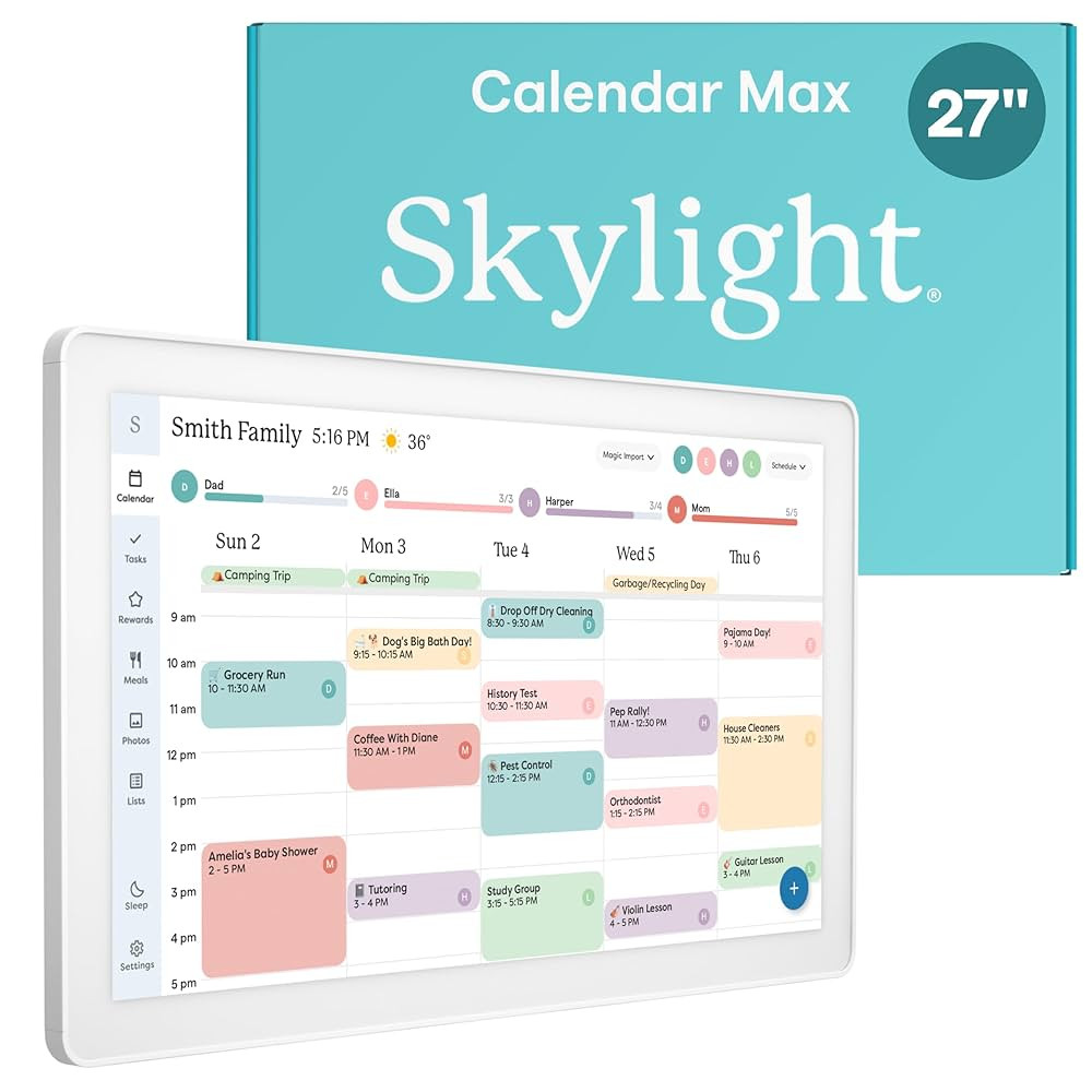 Skylight Calendar Max: 27-Inch Smart Digital Calendar & Chore Chart, Family Organizer with Intera... | Amazon (US)