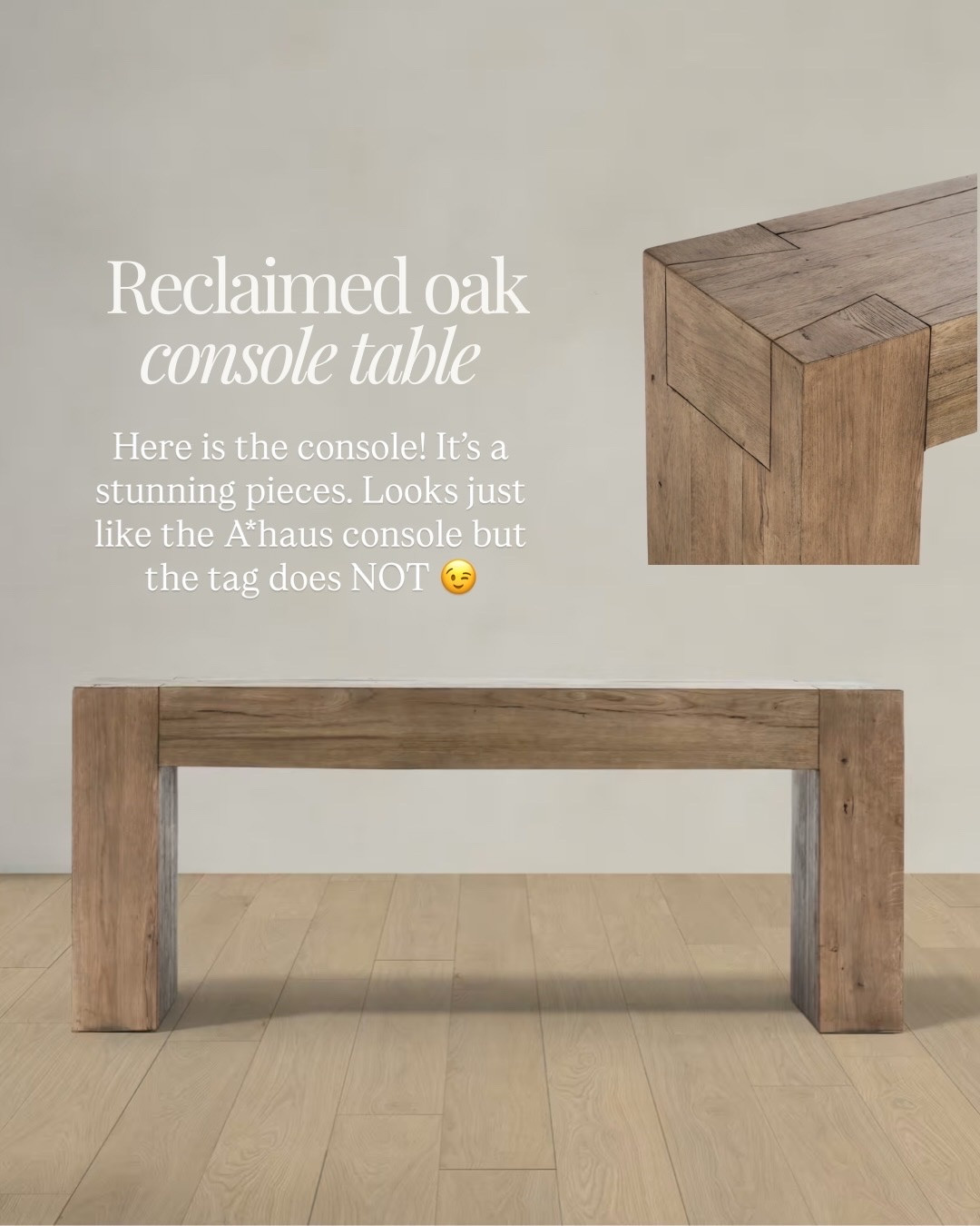 This console table looks identical to the Arhaus version, but does not carry the same price tag!! it’s 100% reclaimed oak! 

#LTKHome #LTKSaleAlert