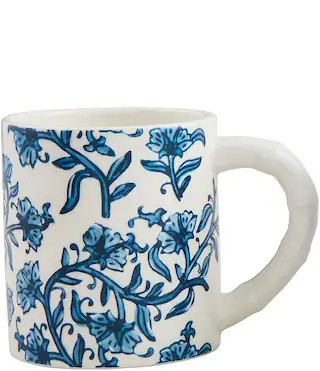 Mud Pie Cornflower Block Print Mug | Dillard's | Dillard's