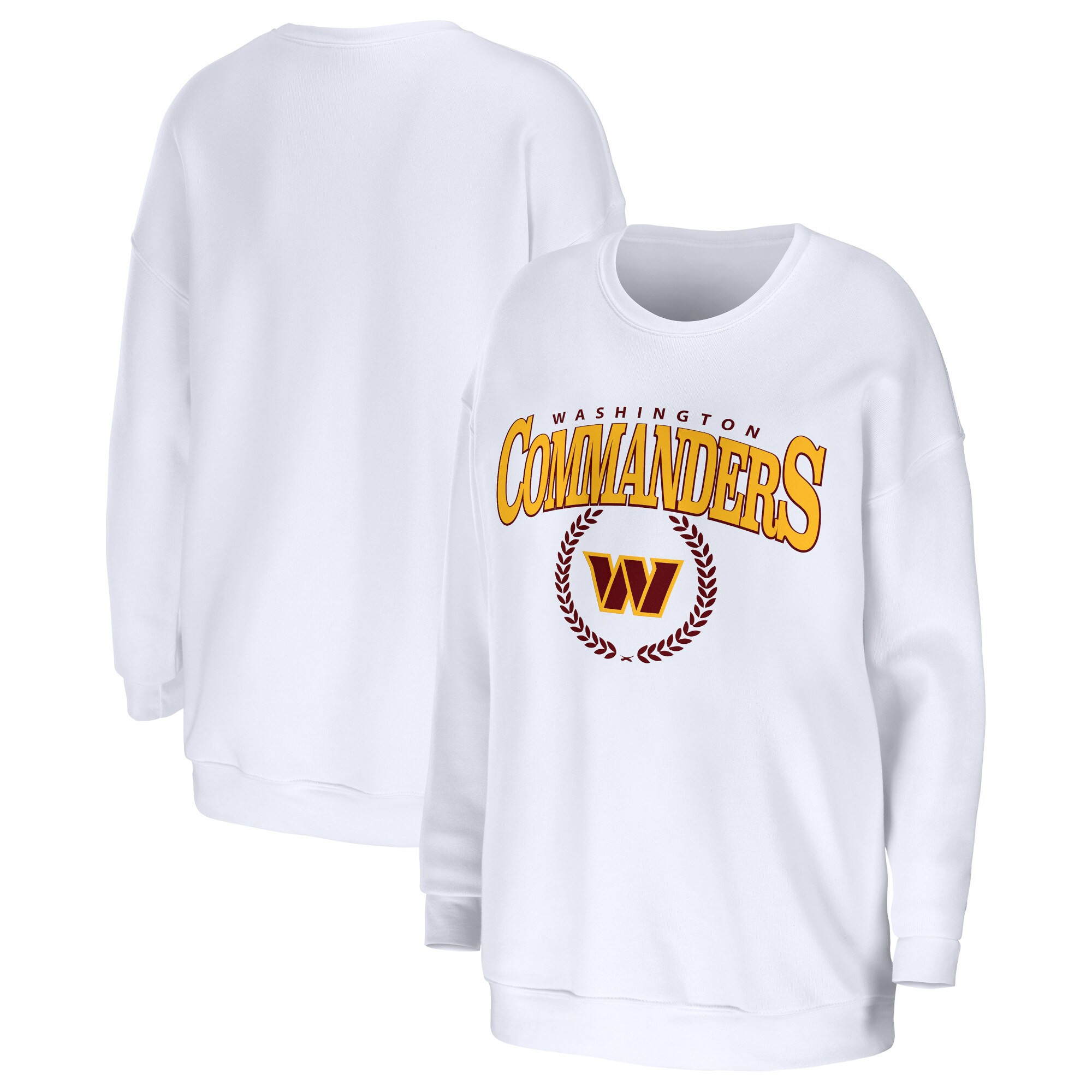 Women's Washington Commanders WEAR by Erin Andrews White Oversized Pullover Sweatshirt | NFL Shop