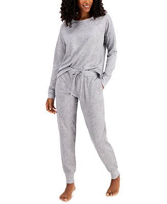 Alfani French Terry Pajama Set, Created for Macy's & Reviews - All Pajamas, Robes & Loungewear - ... | Macys (US)