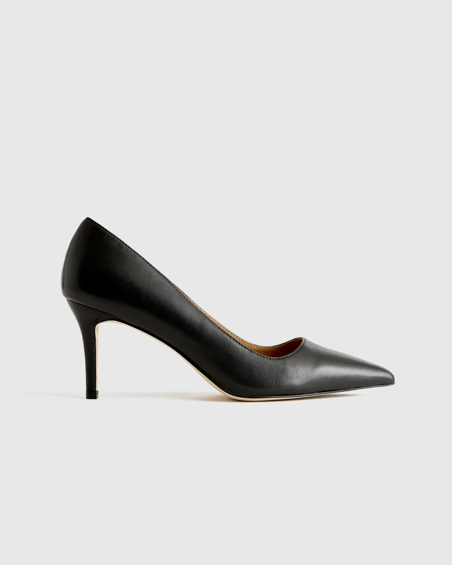 Italian Leather 75mm Pointy Toe Pump | Quince
