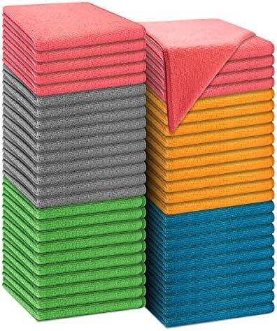 USANOOKS Microfiber Cleaning Cloth - 50 Pcs (12x12 in) - Cleaning Rags - Microfiber Towels for Cars  | Amazon (US)