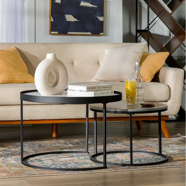 Gap Home Modern Round Nesting Coffee Tables, Set of 2, Grey | Walmart (US)