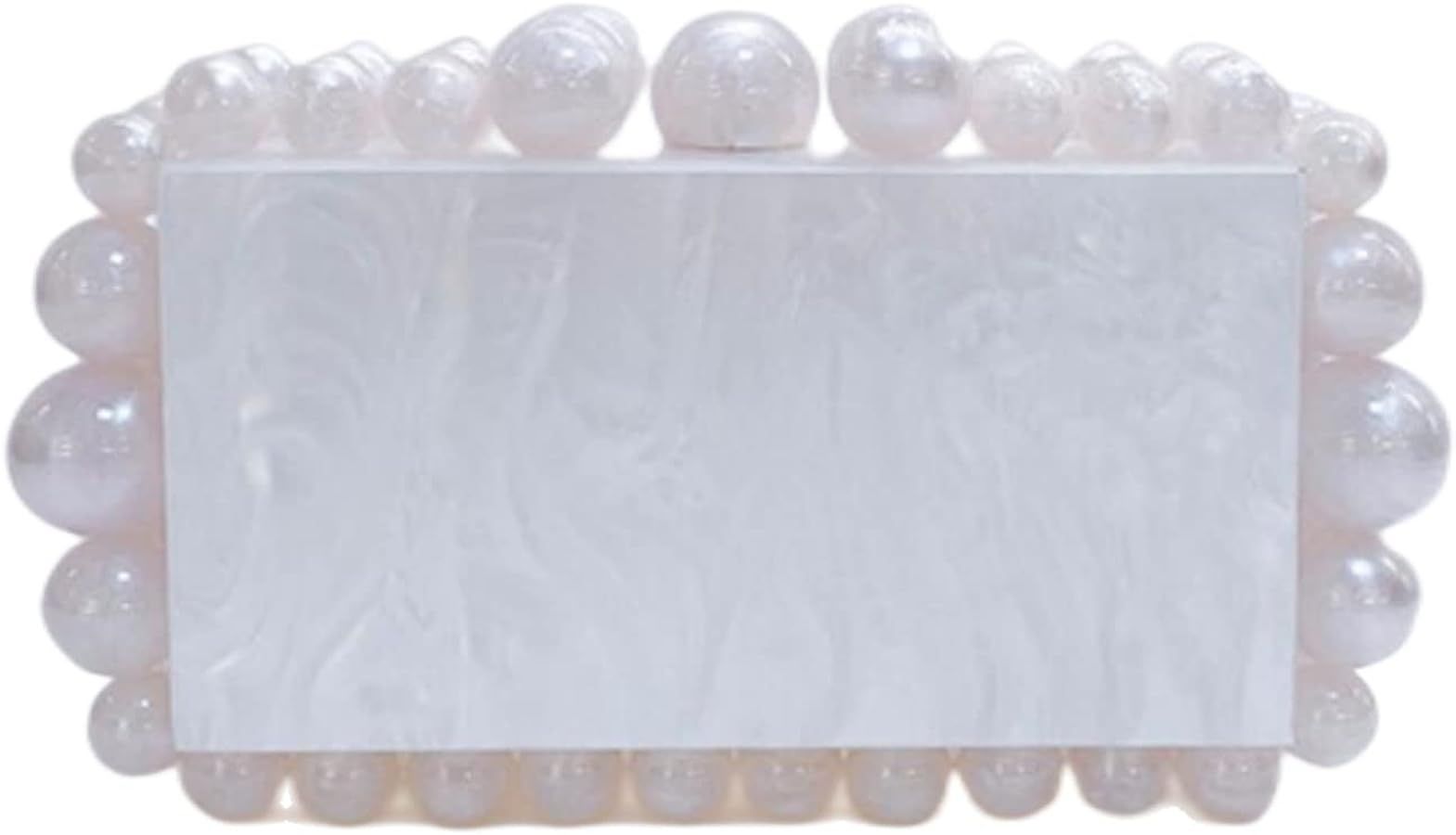 Genda 2Archer Women Acrylic Evening Clutch Shoulder Bag Marble Square Box Bead Purses for Wedding... | Amazon (US)