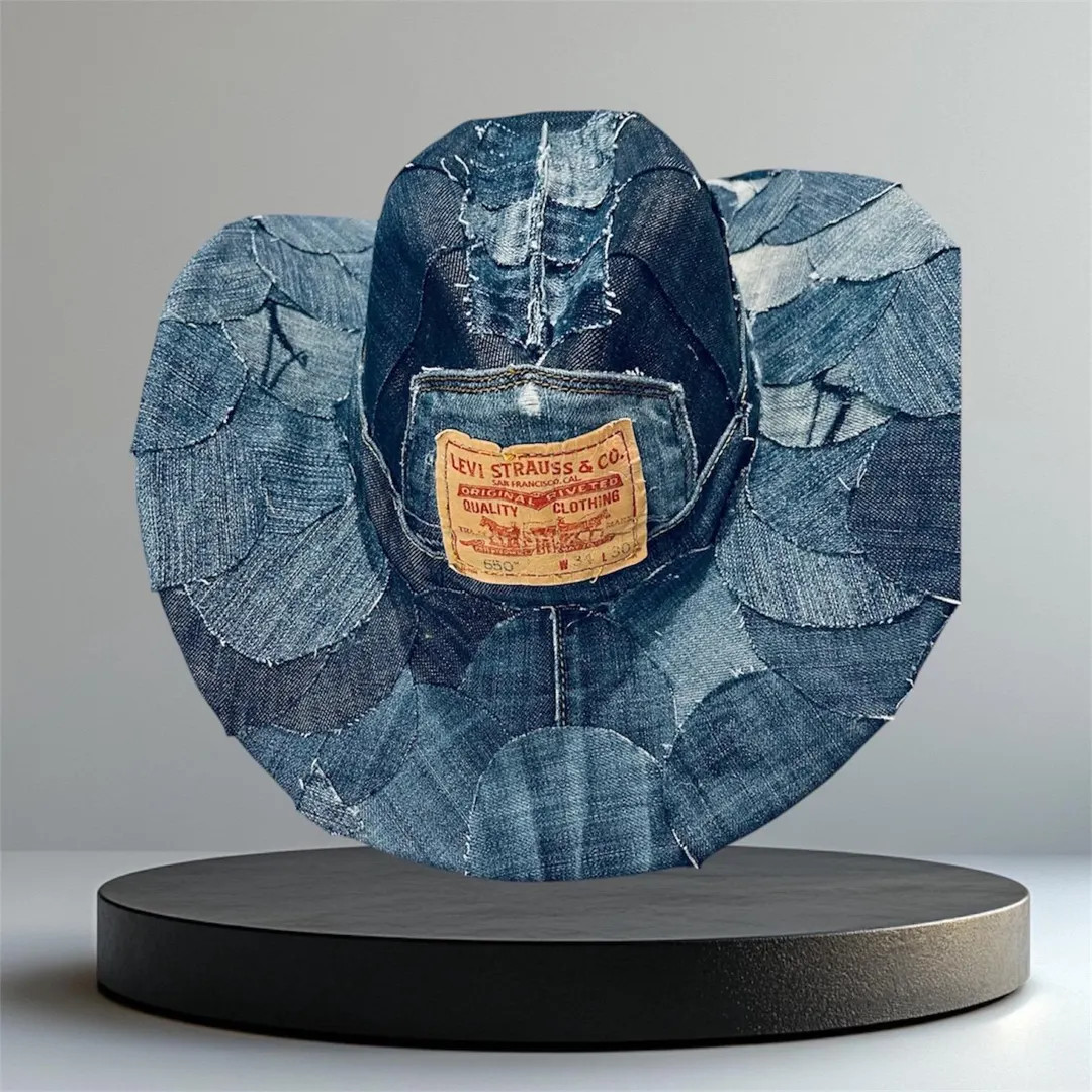 Denim Levi Style Cowboy Hat - Etsy | Etsy (US)