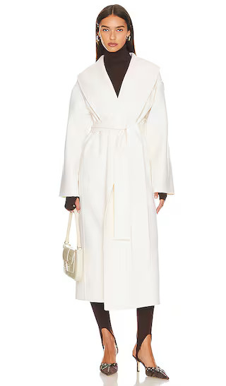 Cashmere Wrap Coat in Cream | Revolve Clothing (Global)