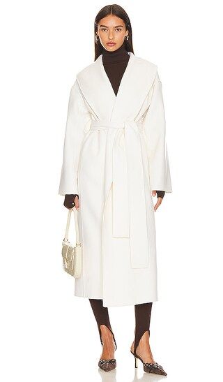 Cashmere Wrap Coat in Cream | Revolve Clothing (Global)