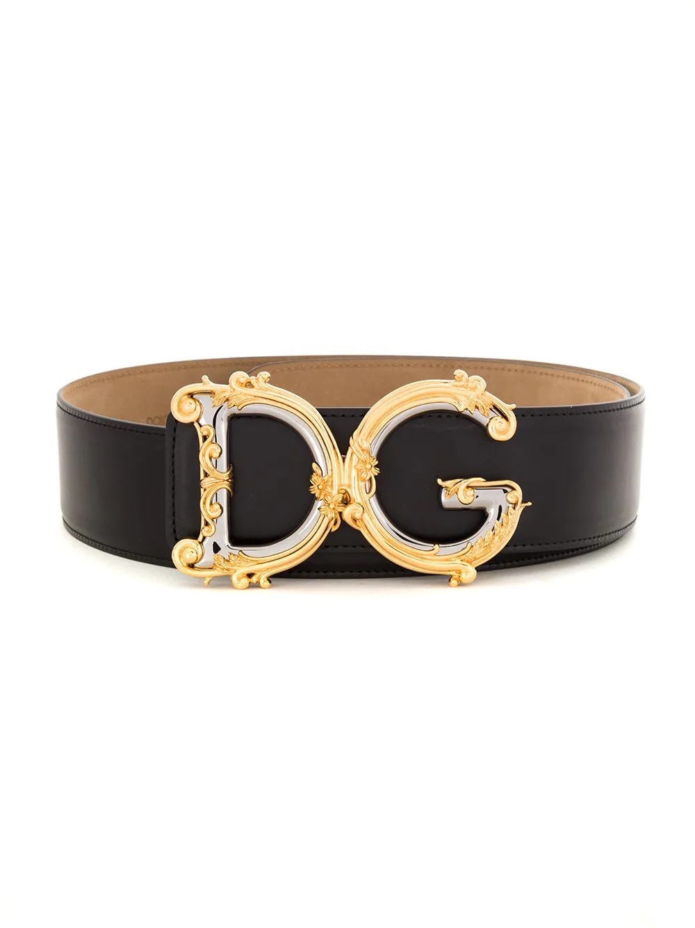 Dolce & Gabbana DG Baroque leather belt - Black | Farfetch Global