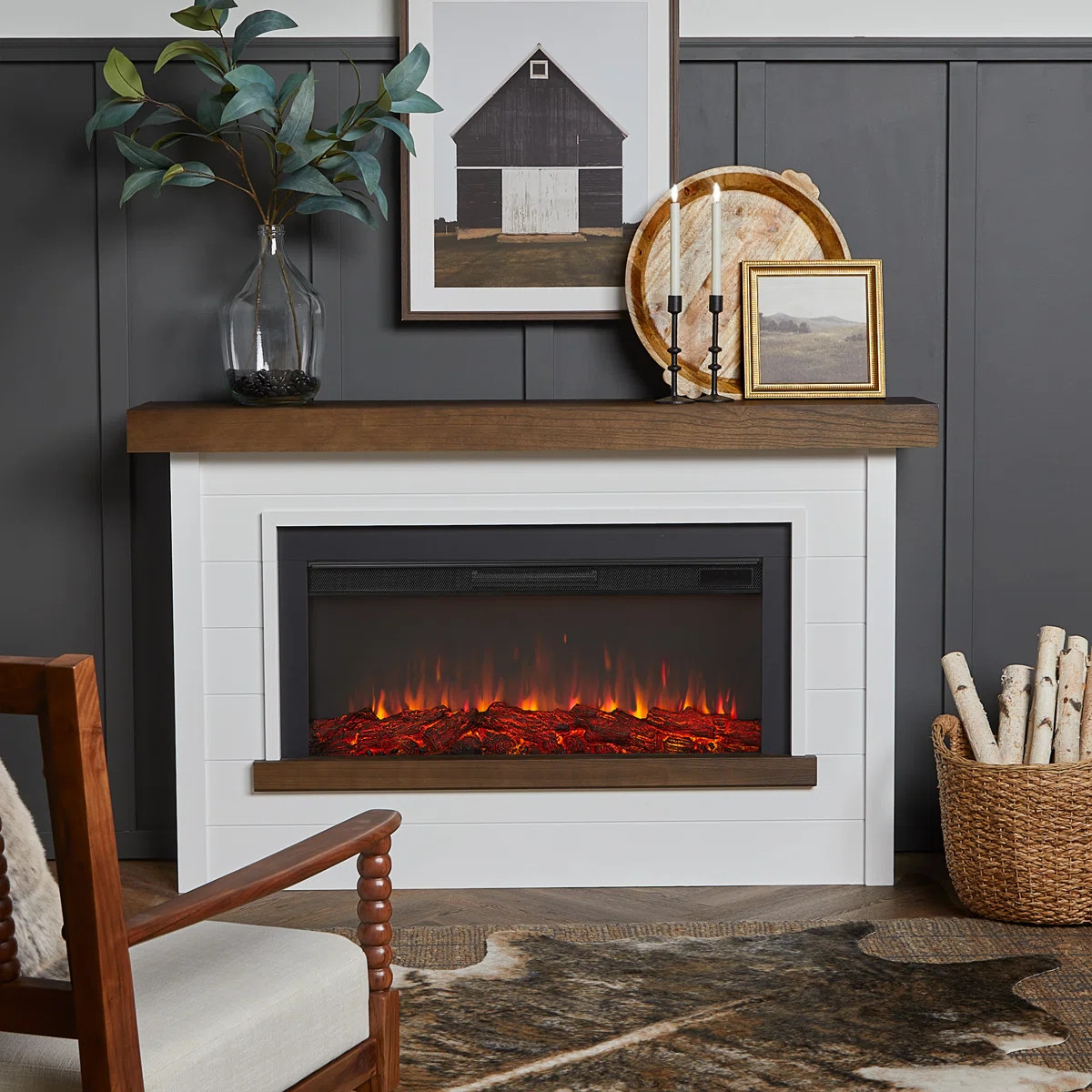 Bernice 65" Landscape Electric Fireplace by Real Flame | Wayfair North America